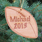 Personalized Football Wooden Christmas Ornament