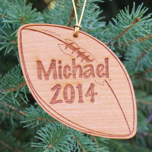 Personalized Football Wooden Christmas Tree Ornaments
