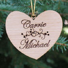 Personalized Couples Wooden Christmas Ornament