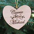 Personalized Couples Wood Ornament