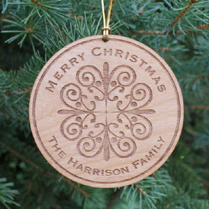 Personalized Wooden Merry Christmas Ornament
