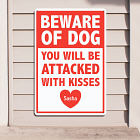 Personalized Attacked With Kisses Metal Wall Sign