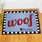 Personalized Woof Dog Welcome Doormat