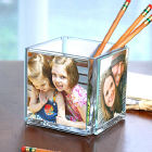 Square Glass Photo Vase