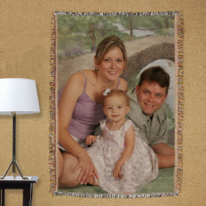 Personalized Family Photo Tapestry Throw Blanket