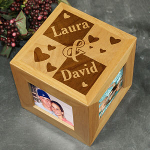 Engraved Couples Photo Cube