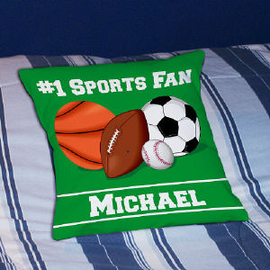 Sports Fan Personalized Throw Pillow