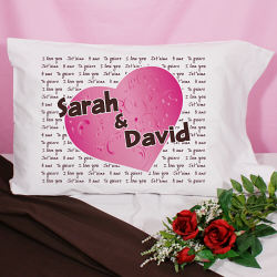 I Love You Personalized Pillowcase With Your Choice of Names