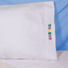 Embroidered Primary Color Name Pillowcases