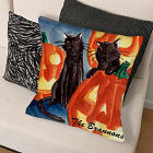 Personalized Cat And Pumpkin Throw Pillow