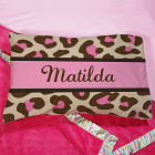 Personaized Pink Leopard Print Pillow