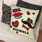 Personalized Mr. and Mrs. Wedding Throw Pillow