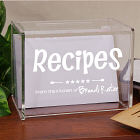 Engraved Kitchen Recipe Acrylic Recipe Box