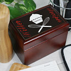 Personalized Cupcake & Cross Whisks Baking Recipe Card Box