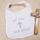 God Bless Embroidered Christening Baby Bib