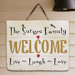 Photo Love Laugh#44; Live#44; Personalized Slate Plaque