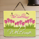 Spring Tulips Welcome Slate Plaque 63133287