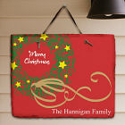 Personalized Christmas Wreath Welcome Slate Plaque 63137857