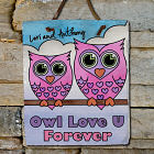 Personalized Owl Love U Forever Slate Plaque 63138746