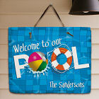 Personalized Swimming Pool Welcome Slate Plaque 63143377