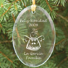 Buenas fiestas ornamento de cristal personalizado