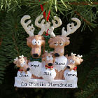 Ornamento personalizado de la familia del reno