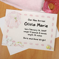 Little Girl Dress Birth Announcements