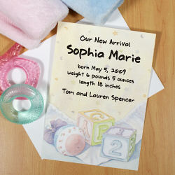 Baby Blocks Quilt Birth Announcements
