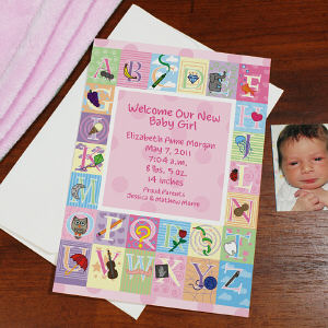 Personalized Baby Girl Birth Announcement Cards Personalized Baby Girl Birth Announcement Cards
