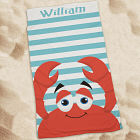 Personalized Crab Beach Towel