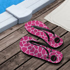 Personalized Pink Animal Print Flip Flops
