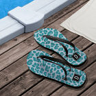 Personalized Blue Animal Print Flip Flops