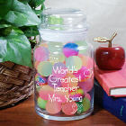Personalized World's Greatest Teacher Treat Glass Jar