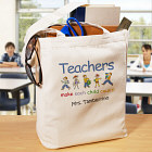 Personalized Canvas Teacher Tote Bag Make Each Child Count