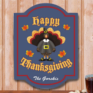 Happy Thanksgiving Personalized Wall Sign
