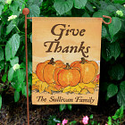 Give Thanks Personalized Garden Flag