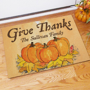Give Thanks Personalized Doormat