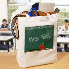 Personalized Teacher Canvas Tote Bag Chalkboard Design