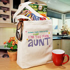Personalized Fun Aunt Canvas Tote Bag