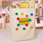 Personalized Polka Dot Name Tote Bag