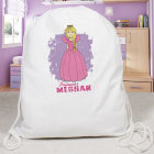 Personalized Princess Draw String Sports Bags