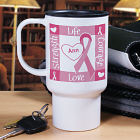 Personalized Breast Cancer Awareness Travel Mug T219980