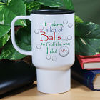 Personalized It Takes A Lot Of Balls Travel Mug