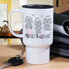 Personalized Gray Hares Travel Mug
