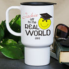 Personalized Off To The Real World Graduation Travel Mug T27530