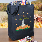 Ghostly Tricks and Treats Personalized Black Canvas Trick or Treat Bag