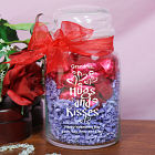 Personalized Hugs and Kisses Glass Treat Jar with Hershey's Kisses® 232364