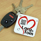 Personalized Romantic Message Barcode Keychian 349780