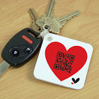 Personalized QR Code Heart Keychain 352390