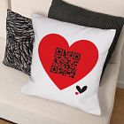 Personalized QR Code Heart Throw Pillow